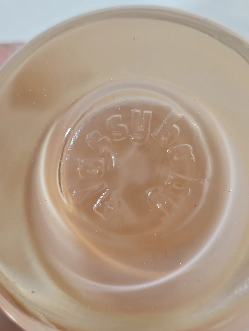 Pre-Triskelion Glassybaby Creamy Peach Votive Candle Holder, #1